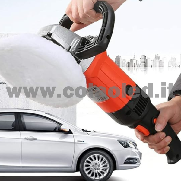 Lucidatrice rotorbitale a corrente PROFESSIONALE set per carrozzeria e carrozieri 6 marce di velocità Lucidatrice automatica elettrica regolabile Pulizia multifunzionale Levigatrice metallo e per legno Macchinetta anche per grattare e lucidare 600-10000 giri/min 220V 1500w con filo - immagine 4