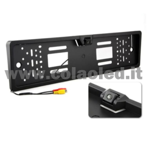 Porta targa posteriore con Telecamera retromarcia auto camper camion 12v con fili Full hd 420 TVL e led visione notturna portatarga