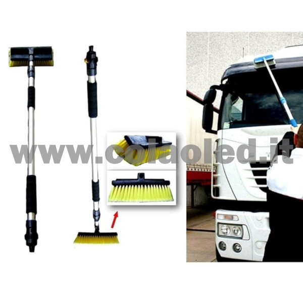 Spazzola per lavaggio spazzolone telescopica con manico lungo regolabile strumento morbido per lavare auto camion e camper lavare pareti finestre 5 m - immagine 2