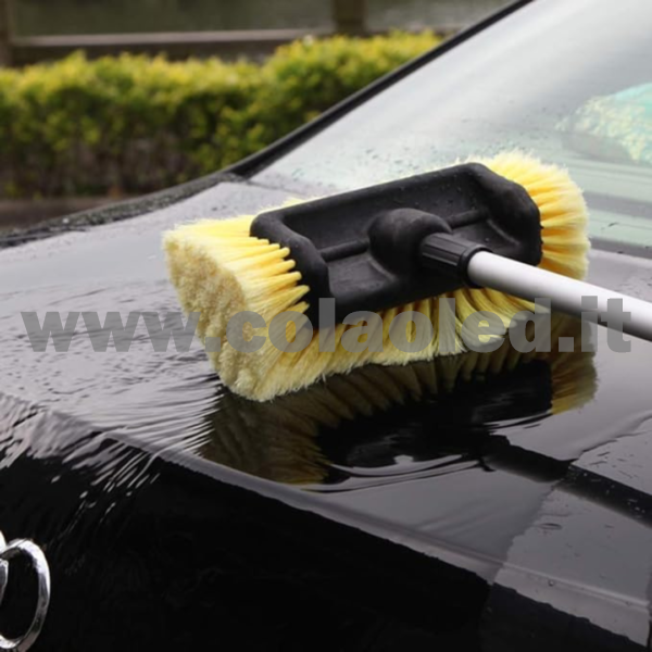 Spazzola per lavaggio spazzolone telescopica con manico lungo regolabile strumento morbido per lavare auto camion e camper lavare pareti finestre 5 m - immagine 5