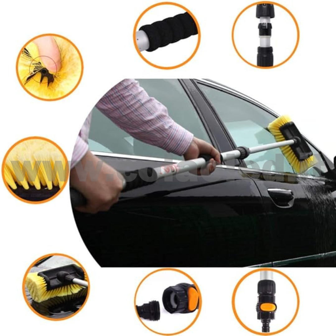 Spazzola per lavaggio spazzolone telescopica con manico lungo regolabile strumento morbido per lavare auto camion e camper lavare pareti finestre 5 m - immagine 4