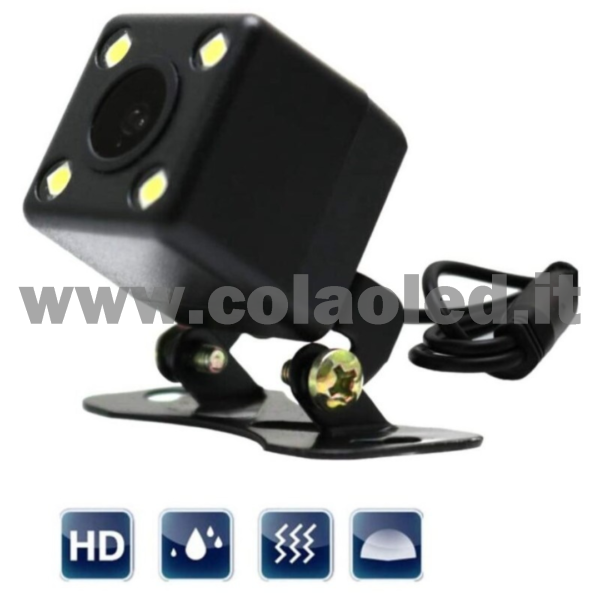 Telecamera retromarcia auto camper camion 12v con fili Full hd 420 TVL e led visione notturna - immagine 2