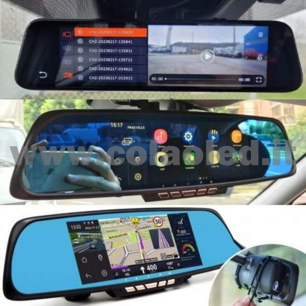 Specchietto Retrovisore ip + CAM POSTERIORE con CAM Doppia Specchio Retrovisore anteriore e posteriore  Wifi GPS 2.5 Auto camper camion con Telecamera WDR 4k Dashcam Atti Vandalici INCIDENTI PORTA SD E TELECAMERA POSTERIORE risoluzione 4k - immagine 7