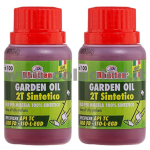 2x Olio Garden Miscela 2 Tempi sintetico 100ml Rhutten motoseghe giardinaggio