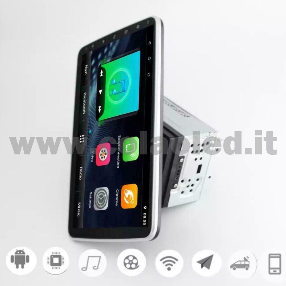 Autoradio 2 Doppio DIN 9,7″ Pollici 4k Carplay android apple + telecamera posteriore parcheggio parcheggio Aux-in USB bluetooth WiFi touchscreen stereo FM RDS USB SWC con USB/EQ/AUX navigatore gps sistema operativo Android Processore 8 core 4 canali 65Wx4 - immagine 3