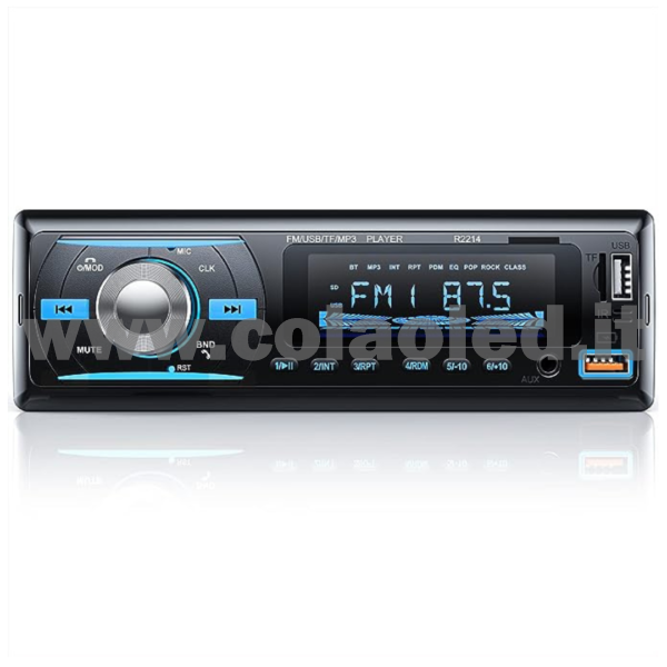 Autoradio 1 DIN Micro SD USB Aux-in Bluetooth Lettore MP5 Radio FM RDS USB/EQ/AUX gps 4 canali 65Wx4