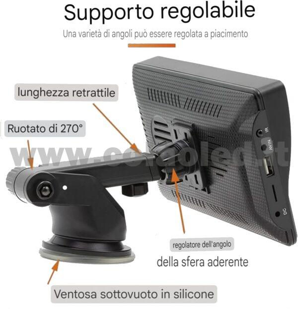 Autoradio DIN 7″ Pollici llici touchscreen Carplay android apple + telecamera posteriore parcheggio parcheggio Micro SD Aux-in USB bluetooth WiFi touchscreen stereo FM RDS USB SWC con USB/EQ/AUX navigatore gps sistema operativo Android Processore 4 core 4 canali 60Wx4 - immagine 8