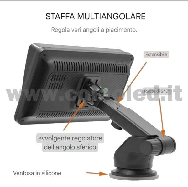 Autoradio DIN 7″ Pollici llici touchscreen Carplay android apple + telecamera posteriore parcheggio parcheggio Micro SD Aux-in USB bluetooth WiFi touchscreen stereo FM RDS USB SWC con USB/EQ/AUX navigatore gps sistema operativo Android Processore 4 core 4 canali 60Wx4 - immagine 7