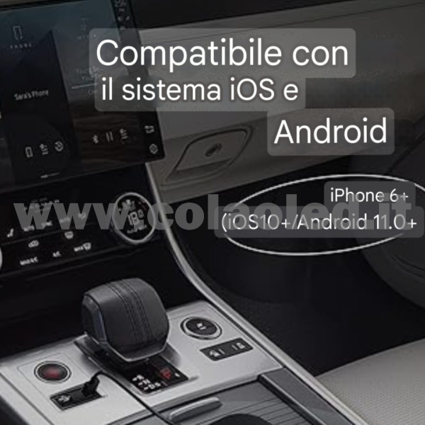 Adattatore wireless Carplay 2 in 1 Apple Carplay/Android Auto Plug&Play Convertitore USB Dongle Carplay Trasmettitore BT/Aux compatibile con tutti i modelli di auto Smart Carplay Box Supporta iPhone 6+/iOS 10+/Android 11.0+ - immagine 5