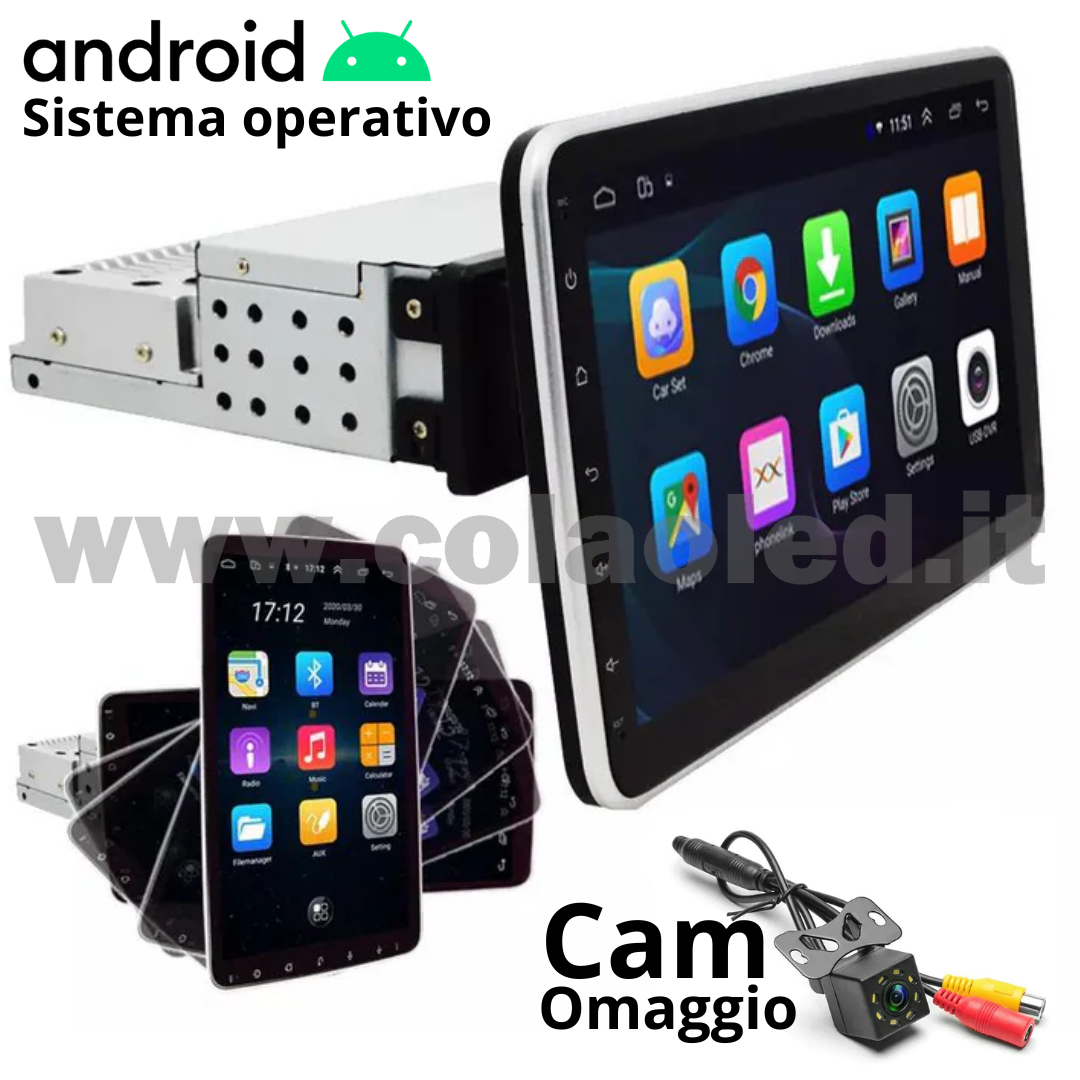 AUTORADIO DIN 10,1″ POLLICI TOUCHSCREEN CARPLAY ANDROID APPLE + TELECAMERA POSTERIORE PARCHEGGIO PARCHEGGIO AUX-IN USB BLUETOOTH WIFI TOUCHSCREEN STEREO FM RDS USB SWC CON USB/EQ/AUX NAVIGATORE GPS SISTEMA OPERATIVO ANDROID PROCESSORE 8 CORE 4 CANALI 65WX4
