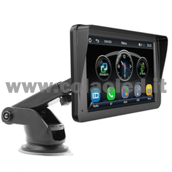 Autoradio DIN 7″ Pollici llici touchscreen Carplay android apple + telecamera posteriore parcheggio parcheggio Micro SD Aux-in USB bluetooth WiFi touchscreen stereo FM RDS USB SWC con USB/EQ/AUX navigatore gps sistema operativo Android Processore 4 core 4 canali 60Wx4 - immagine 2