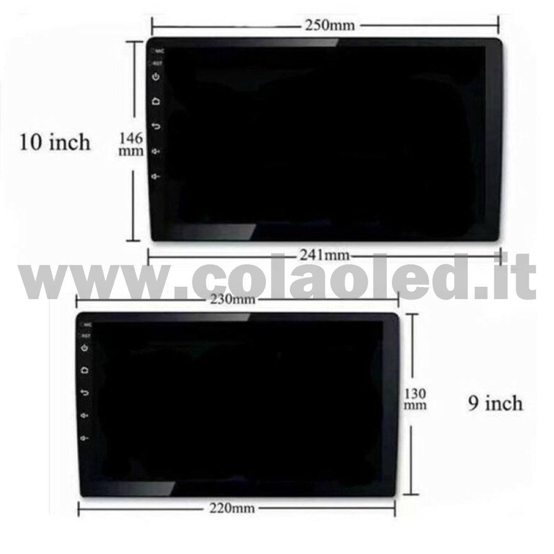 Autoradio 2 Doppio DIN 9" Pollici Carplay android apple + telecamera posteriore parcheggio parcheggio Aux-in USB bluetooth WiFi touchscreen stereo FM RDS USB SWC con USB/EQ/AUX navigatore gps sistema operativo Android Processore 4 core 4 canali 55Wx4 - immagine 7