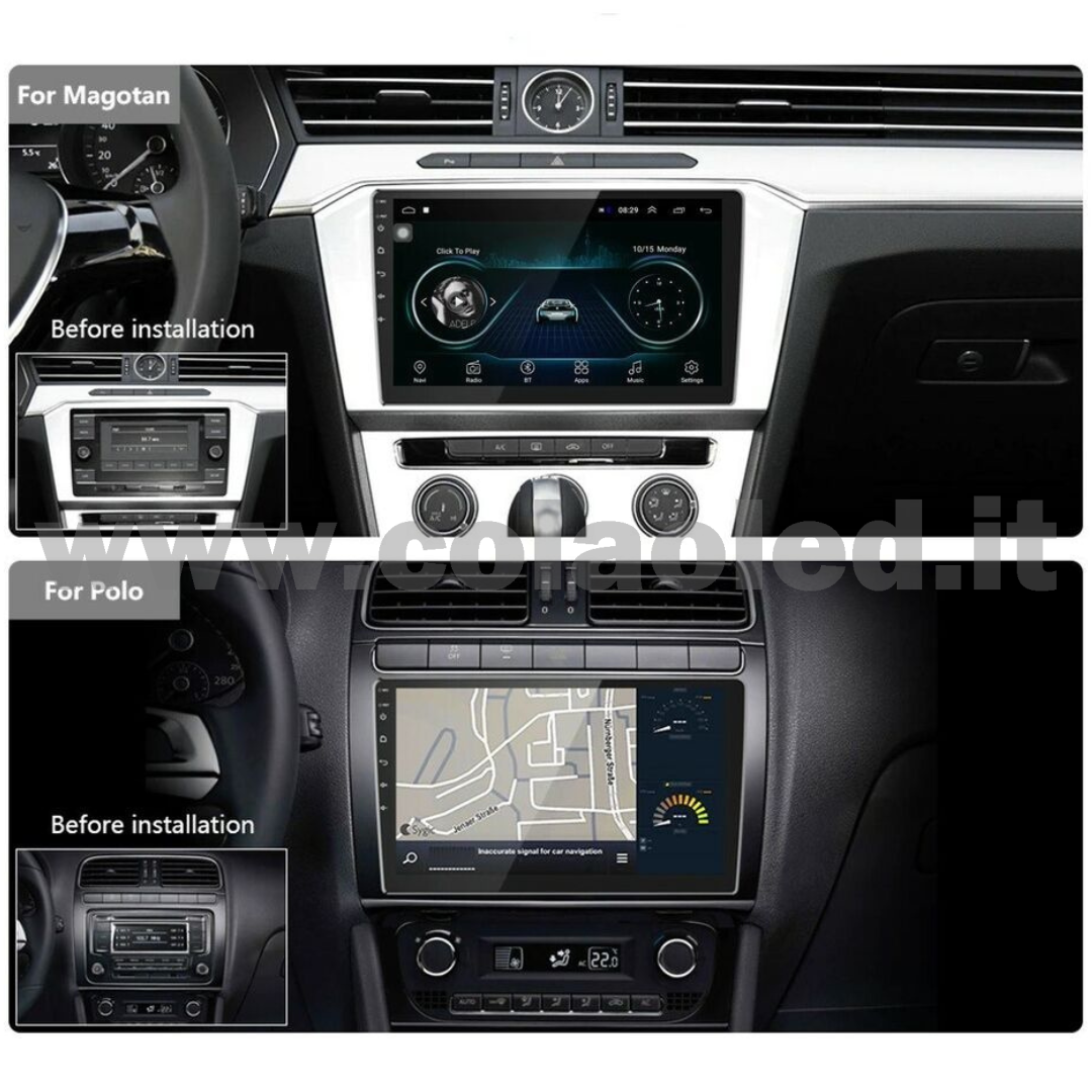 Autoradio 2 Doppio DIN 9" Pollici Carplay android apple + telecamera posteriore parcheggio parcheggio Aux-in USB bluetooth WiFi touchscreen stereo FM RDS USB SWC con USB/EQ/AUX navigatore gps sistema operativo Android Processore 4 core 4 canali 55Wx4 - immagine 4