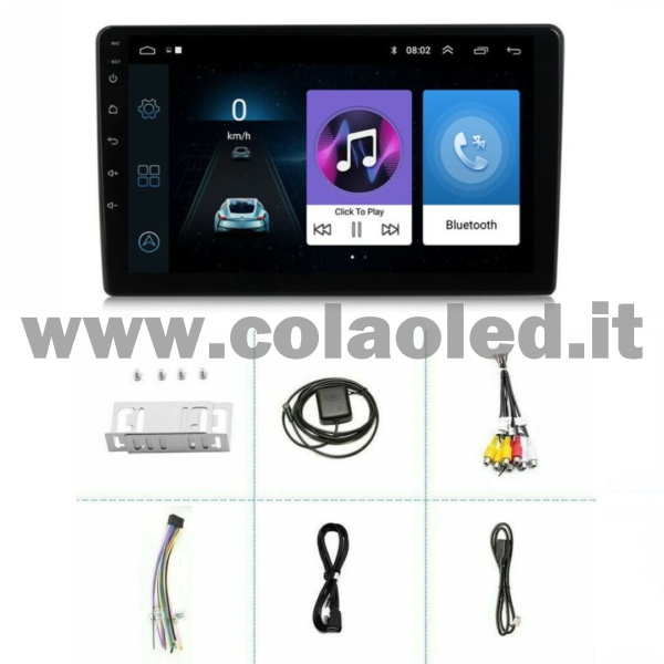 Autoradio 2 Doppio DIN 9" Pollici Carplay android apple + telecamera posteriore parcheggio parcheggio Aux-in USB bluetooth WiFi touchscreen stereo FM RDS USB SWC con USB/EQ/AUX navigatore gps sistema operativo Android Processore 4 core 4 canali 55Wx4 - immagine 3