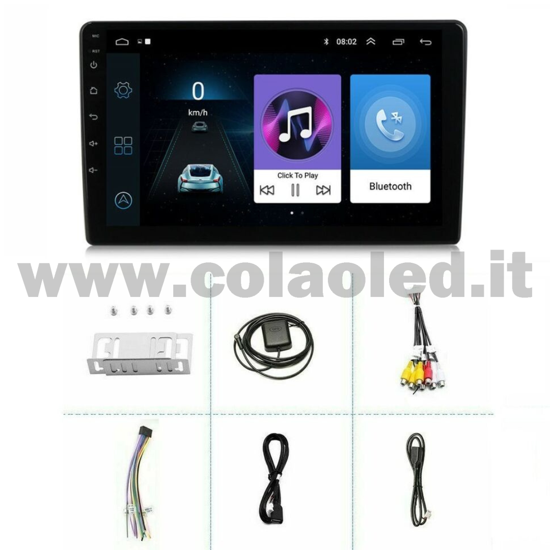 Autoradio 2 Doppio DIN 9" Pollici Carplay android apple + telecamera posteriore parcheggio parcheggio Aux-in USB bluetooth WiFi touchscreen stereo FM RDS USB SWC con USB/EQ/AUX navigatore gps sistema operativo Android Processore 4 core 4 canali 55Wx4 - immagine 3