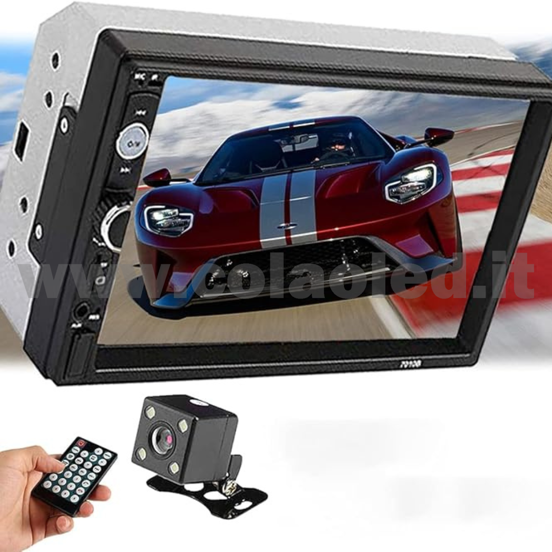 Autoradio 2 Doppio DIN 7″ Pollici Carplay android apple + telecamera posteriore parcheggio Micro SD USB Aux-in Bluetooth Lettore MP5 Radio FM RDS USB/EQ/AUX gps 4 canali 50Wx4 - immagine 2