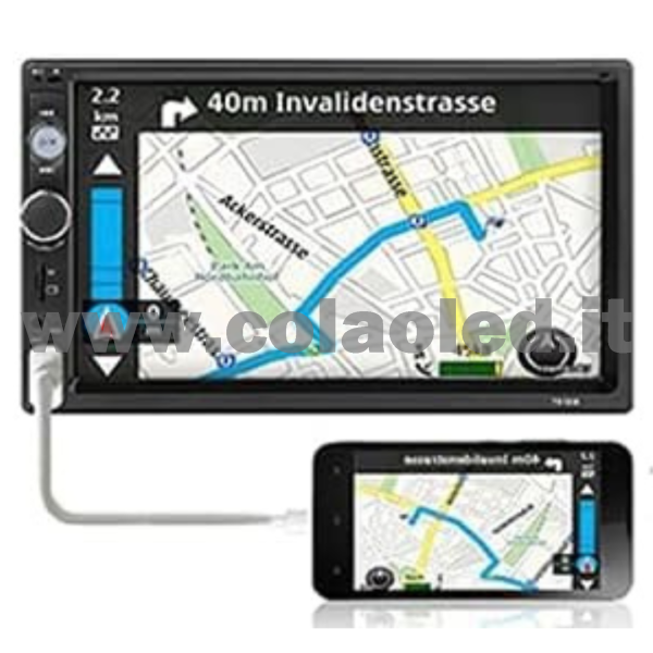 Autoradio 2 Doppio DIN 7″ Pollici Carplay android apple + telecamera posteriore parcheggio Micro SD USB Aux-in Bluetooth Lettore MP5 Radio FM RDS  USB/EQ/AUX  gps 4 canali 50Wx4 - immagine 3