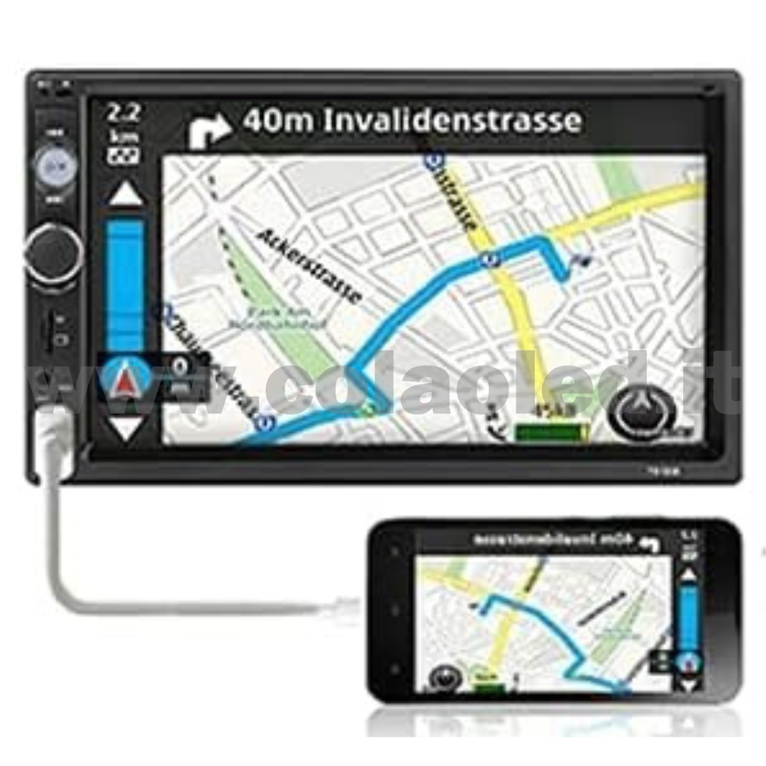 Autoradio 2 Doppio DIN 7″ Pollici Carplay android apple + telecamera posteriore parcheggio Micro SD USB Aux-in Bluetooth Lettore MP5 Radio FM RDS USB/EQ/AUX gps 4 canali 50Wx4 - immagine 3
