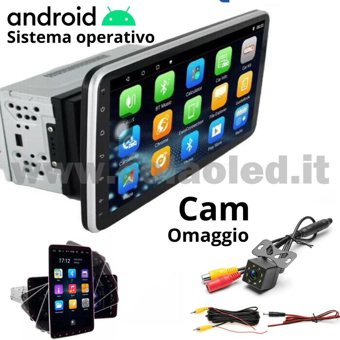 Autoradio 2 Doppio DIN 9,7″ Pollici 4k Carplay android apple + telecamera posteriore parcheggio parcheggio Aux-in USB bluetooth WiFi touchscreen stereo FM RDS USB SWC con USB/EQ/AUX navigatore gps sistema operativo Android Processore 8 core 4 canali 65Wx4