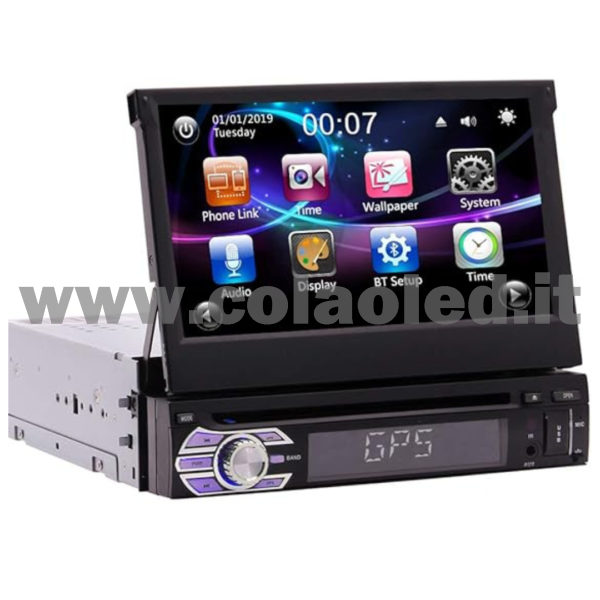 Autoradio DIN 7″ Pollici llici touchscreen Carplay android apple + telecamera posteriore parcheggio parcheggio CD DVD Aux-in USB bluetooth WiFi touchscreen stereo FM RDS USB SWC con USB/EQ/AUX navigatore gps sistema operativo Android Processore 4 core 4 canali 65Wx4 - immagine 2