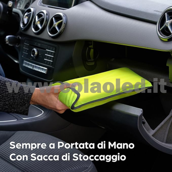 Gilet Alta visibilità Set con Borsa Certificato EN ISO 20471 Valido in Tutta Europa – Ideale per Auto E VEICOLI Costruzione Giallo - immagine 2