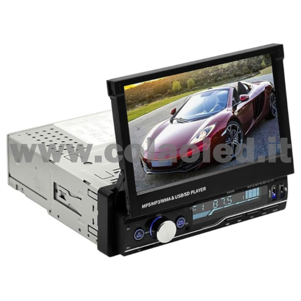 Autoradio 1 DIN 7″ Pollici touchscreen Carplay android apple + telecamera posteriore parcheggio USB Aux-in Bluetooth Lettore MP5 Radio FM RDS USB/EQ/AUX gps 4 canali 50Wx4 - immagine 2