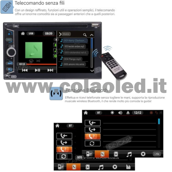 Autoradio 2 Doppio DIN 6,2" Pollici Carplay android apple + telecamera posteriore parcheggio parcheggio Mircro SD Aux-in USB bluetooth WiFi touchscreen stereo FM RDS USB SWC con USB/EQ/AUX navigatore gps sistema operativo Android Processore 8 core 4 canali 65Wx4 - immagine 4