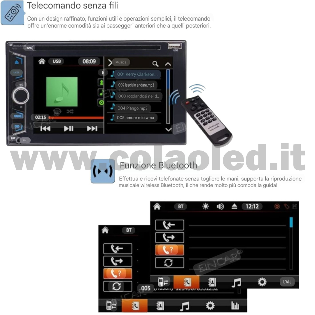 Autoradio 2 Doppio DIN 6,2" Pollici Carplay android apple + telecamera posteriore parcheggio parcheggio Mircro SD Aux-in USB bluetooth WiFi touchscreen stereo FM RDS USB SWC con USB/EQ/AUX navigatore gps sistema operativo Android Processore 8 core 4 canali 65Wx4 - immagine 4
