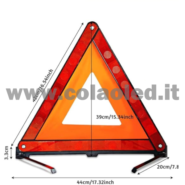 Triangolo Auto omologato Riflettente emergenza d'avvertimento Riflettente Pieghevole D'avvertimento per Strada - immagine 6