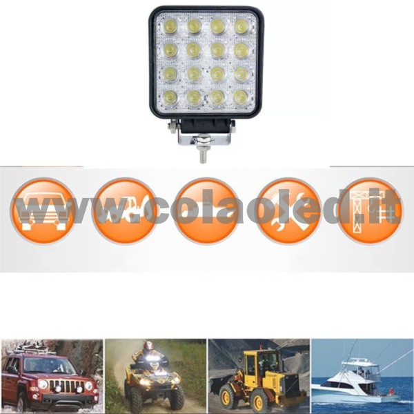 Super Bright auto LED faretto 48 W tetto lampada fuoristrada lampada Refit paraurti anteriore Escavatore lavoro luce retromarcia luce bianca - immagine 2