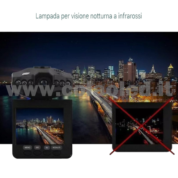 Telecamera Dvr Auto Hd 2.5" lcd Visione Notturna Cctv Registratore - immagine 3