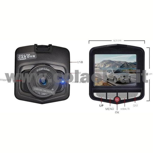 Telecamera per Auto Videocamera Per Auto HD 1080P Dashcam DVR Registratore Dash Cam Car DVR Telecamera Per Retrovisione Automatica Vehical Car Cam Registratore A Specchio Dashcam - immagine 3