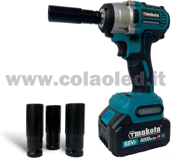 Kit Valigetta con Utensile a Batteria 3 in 1 - Trapano Avvitatore a Percussione, Svitabulloni, Smerigliatrice 68V Brushless - immagine 3