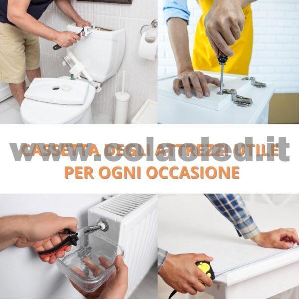 Cassetta degli attrezzi completa portautensili cassetta dei ferri con utensili 85 pezzi con maniglia per il trasporto completa di tutto - immagine 6