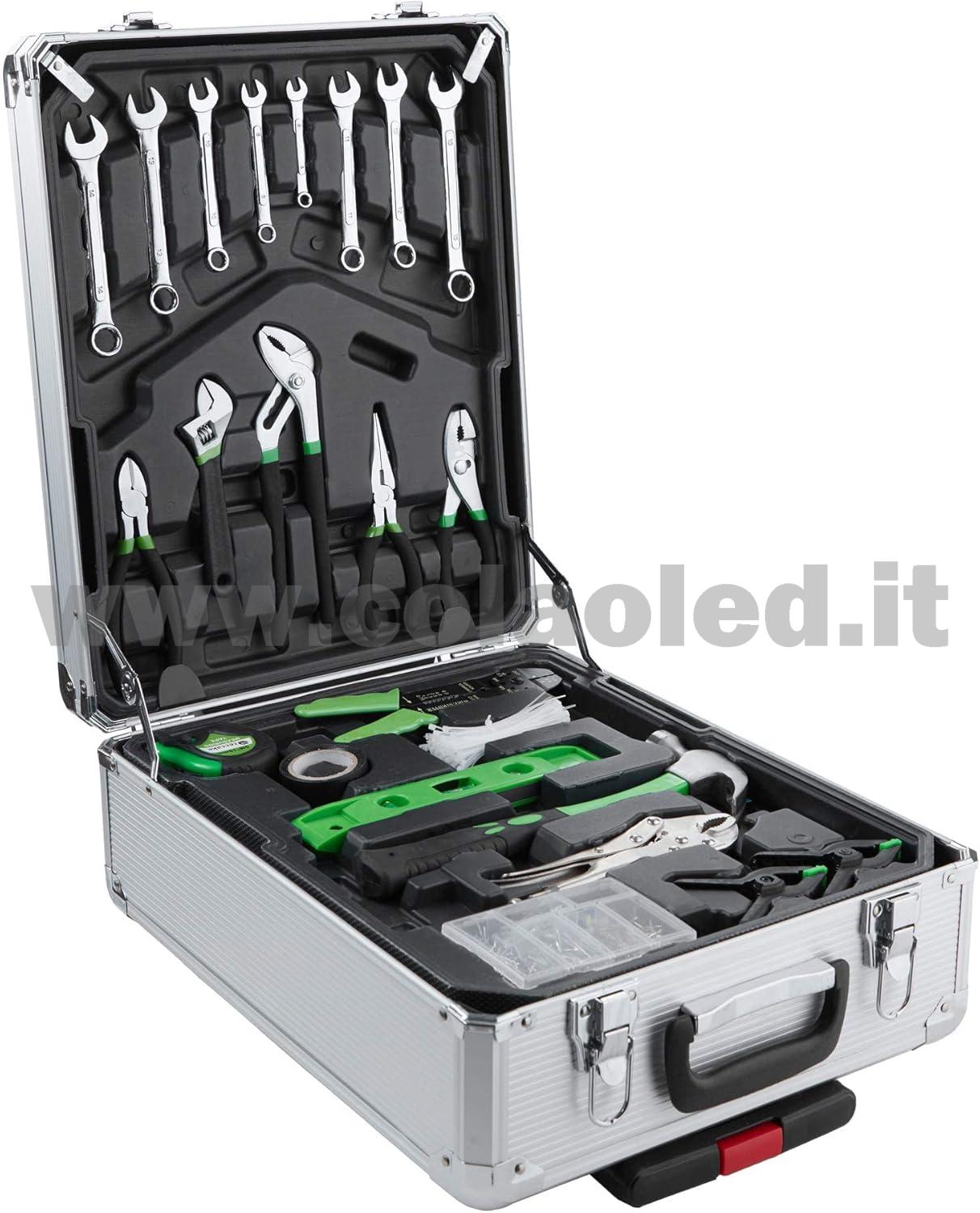 Trolley porta attrezzi 899 pezzi Ampia gamma di attrezzi forma ergonomica Con maniglia pieghevole e maniglia telescopica cassetta porta attrezzi completa di tutto - immagine 2