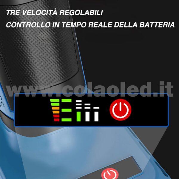 Smerigliatrice Angolare a Batteria 21V, smerigliatrice a batteria, smerigliatrice angolare con 2 Batterie e 6 Dischi Abrasivi - immagine 2
