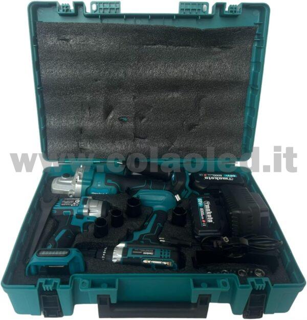 Kit Valigetta con Utensile a Batteria 3 in 1 - Trapano Avvitatore a Percussione, Svitabulloni, Smerigliatrice 68V Brushless - immagine 2