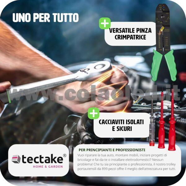 Trolley porta attrezzi 899 pezzi Ampia gamma di attrezzi forma ergonomica Con maniglia pieghevole e maniglia telescopica cassetta porta attrezzi completa di tutto - immagine 7