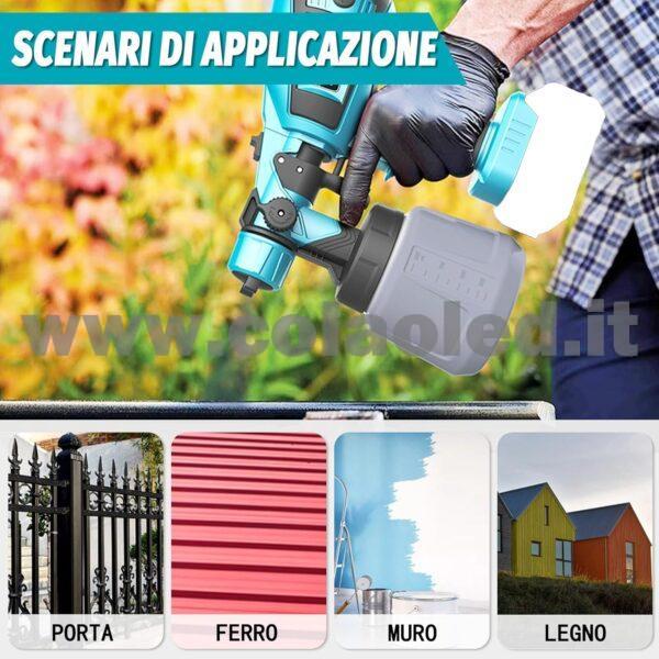 Pistola per verniciatura a batteria con 2 batterie - 3 Ugelli da 1,0mm 1,8mm 2,5mm - Serbatoio da 800 ml - immagine 5