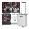 Trolley porta attrezzi 899 pezzi Ampia gamma di attrezzi forma ergonomica Con maniglia pieghevole e maniglia telescopica cassetta porta attrezzi completa di tutto