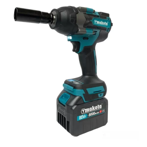pistola svita bulloni avviatore a impulsi Svitabulloni 1/2" a batteria 88V 800Nm motore brushless con 2 batterie - immagine 2