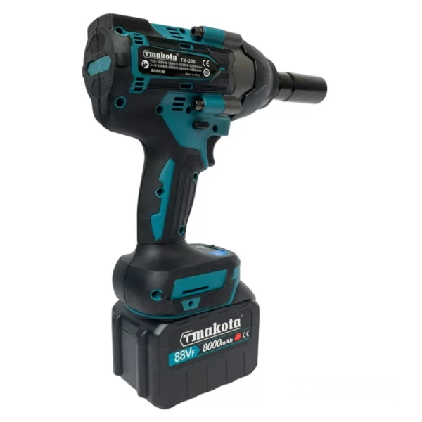pistola svita bulloni avviatore a impulsi Svitabulloni 1/2" a batteria 88V 800Nm motore brushless con 2 batterie - immagine 3