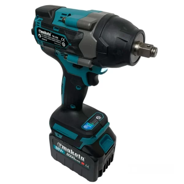 pistola svita bulloni avviatore a impulsi Svitabulloni 1/2" a batteria 88V 800Nm motore brushless con 2 batterie - immagine 4