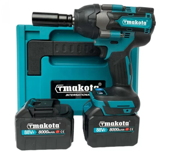 pistola svita bulloni avviatore a impulsi Svitabulloni 1/2" a batteria 88V 800Nm motore brushless con 2 batterie - immagine 6