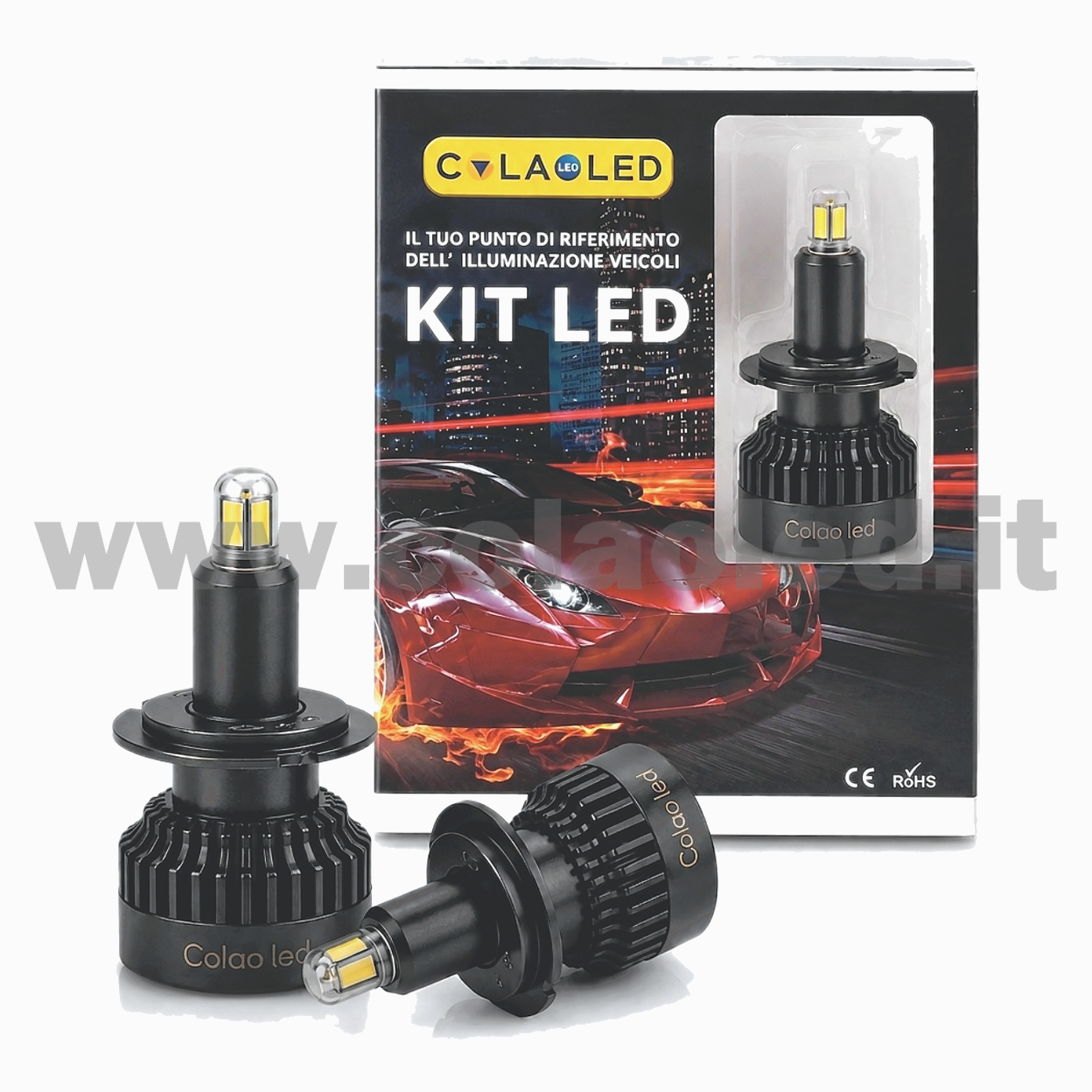 H7 34000LM 5800K MONO LED KIT LED 12V CANBUS 2 LAMPADE LED BIANCO FREDDO 130W KIT LED COLAOLED CANBUS MONOLED H7