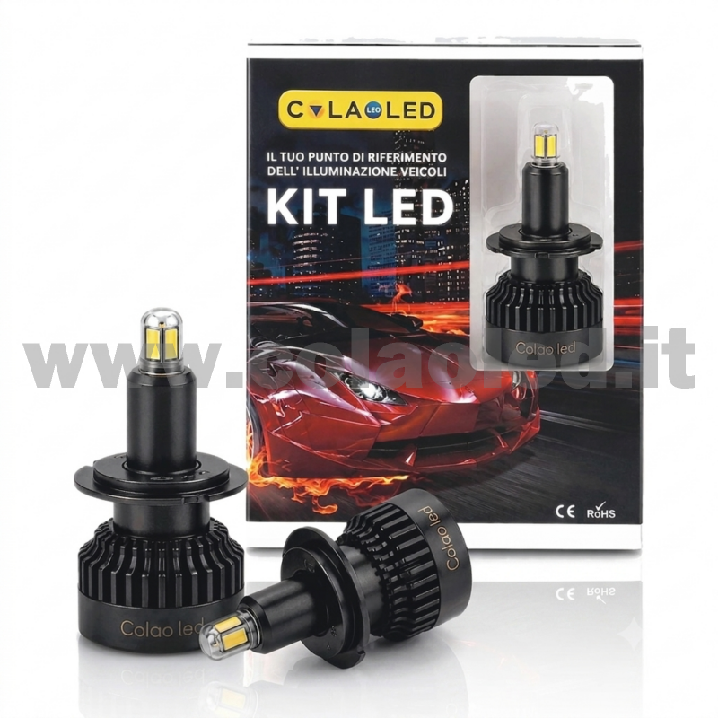 H7 34000LM 5800K MONO LED KIT LED 12V CANBUS 2 LAMPADE LED BIANCO FREDDO 130W KIT LED COLAOLED CANBUS MONOLED H7